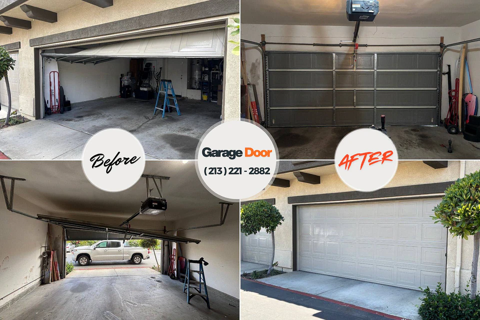 Before and after: garage door repair Walthourville, GA